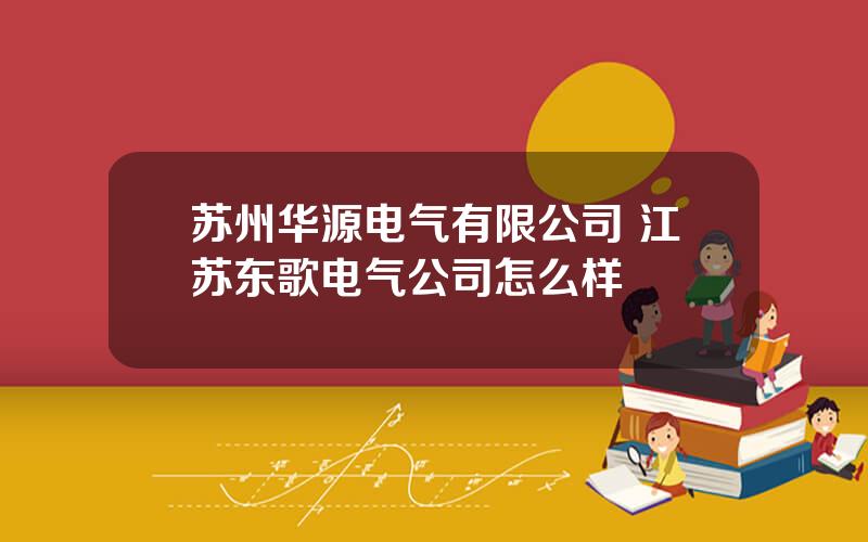 苏州华源电气有限公司 江苏东歌电气公司怎么样